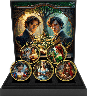 Gebrüder Grimm Märchen Silber Set 2025 (Auflage: 50 | teilvergoldet)