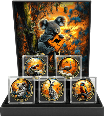 Australian Animals Silber Set 2024 (Auflage: 50 | teilvergoldet - mit Opal)