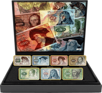 Alte Deutsche Mark Silberbarren Set (Auflage: 99 | teilvergoldet)