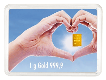 1g Goldbarren "Für eine goldene Zukunft" (Kippbild)
