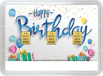 Lingote de oro 3g "Happy Birthday" (Valcambi)
