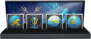 4 x 1 Unze Atlantis Set (Auflage: 100 | teilvergoldet | coloriert)