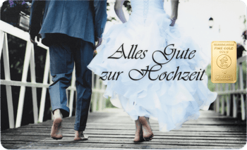 1g Goldbarren Heimerle und Meule Alles Gute zur Hochzeit FineCard