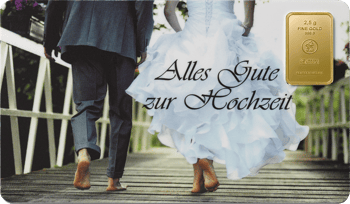 2,5 g Goldbarren Heimerle und Meule Alles Gute zur Hochzeit FineCard