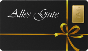 2,5g Goldbarren Heimerle und Meule Alles Gute FineCard