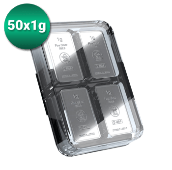 50 x 1g Silber Heimerle und Meule UnityBox
