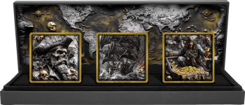 Fluch der Karibik Silber Set (Auflage: 50 | teilvergoldet | inkl. 6 Siam Kristalle)