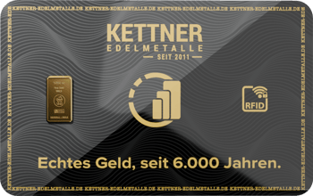 1/200 onza troy lingote de oro en Tarjeta de Protección ante Crisis Kettner (Bloqueador RFID | Estuche)