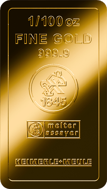 1/100 Unze Goldbarren Heimerle und Meule (Kettner Edelmetalle)