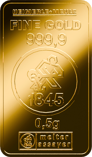 0,5g Goldbarren Heimerle und Meule (Kettner Edelmetalle)