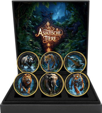Asiatische Tiere Silber Set 2025 (Auflage: 50 | teilvergoldet)