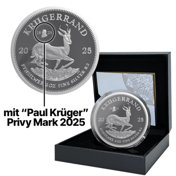2 Unze Silber Krügerrand 200 Jahre Paul Kruger Privy Mark 2025 (Auflage: 2.500 | Polierte Platte)