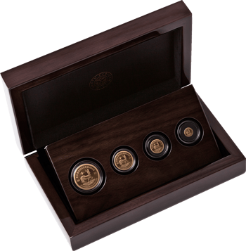 Krügerrand 4 Goldmünzen Fractional Set 200 Jahre Paul Kruger Privy Mark 2025 (Auflage: 100 | Polierte Platte)