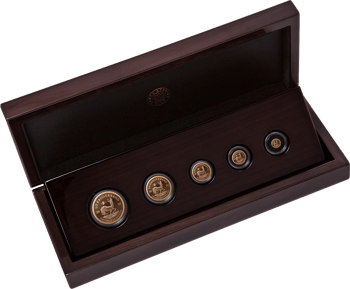 Krügerrand 5 Goldmünzen Fractional Set 200 Jahre Paul Kruger Privy Mark  2025 (Auflage: 100 | Polierte Platte)