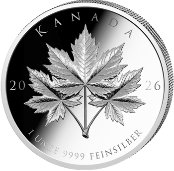 1 Unze Silber Triple Maple Leaf 2026 (Auflage: 1.000 | Polierte Platte)
