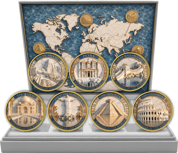 7 Weltwunder Silber Set 2026 (Auflage: 50 | teilvergoldet)