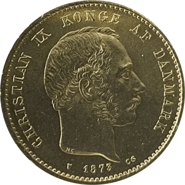 20 Kroner aus Dänemark, Vorderseite mit dem Kopf von König Christian IX.