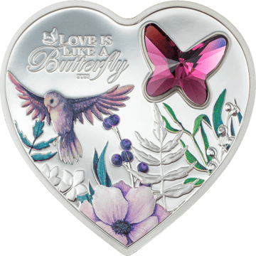 20g Silber Brilliant Love - Butterfly 2023 PP (Auflage: 2.023 | Mit Kristallen | Polierte Plate)