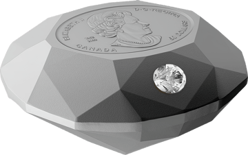 Silber Maple Leaf Diamantform Forevermark™ PP 2023 (Auflage: 850 | mit echtem Diamant | Polierte Platte - Matt)