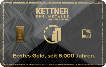 1/200 onza troy lingote de oro en Tarjeta de Protección ante Crisis Kettner (Bloqueador RFID | Estuche)