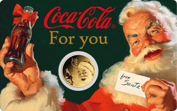 Moneda de oro Coca Cola Santa Claus