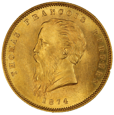 Der Burgers Pond von 1874 — die erste Goldmünze Südafrikas