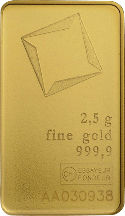 2.5 g minted bar · Front