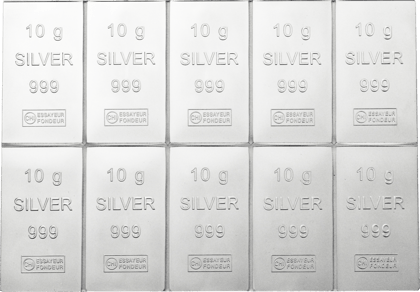 Silbertafel 10 × 10 g