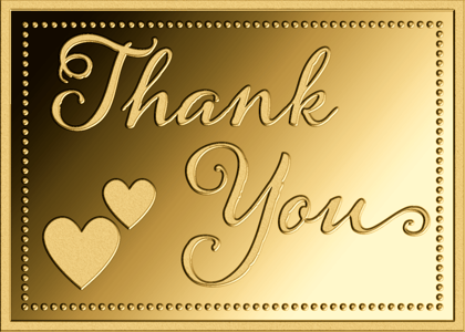 Goldmünze Thank You · Bildseite