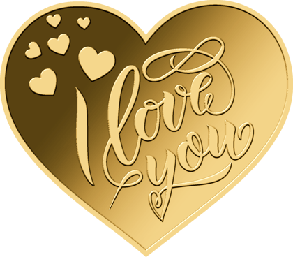 Goldherz I love you · Bildseite