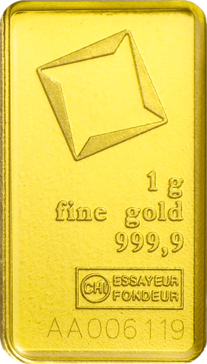 1 g minted bar · Front