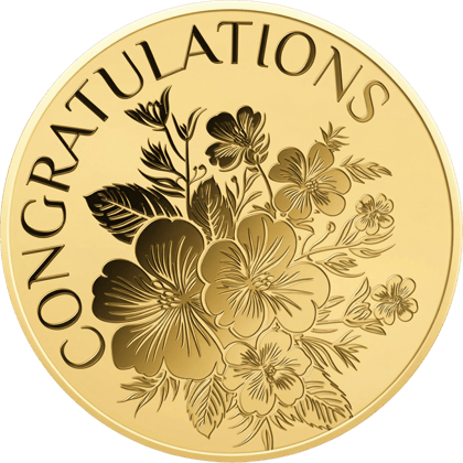 Goldmünze Congratulations · Bildseite