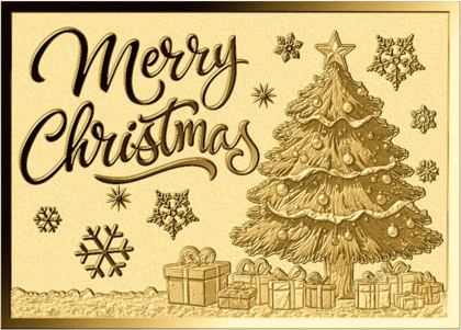 Goldmünze Merry Christmas · Bildseite