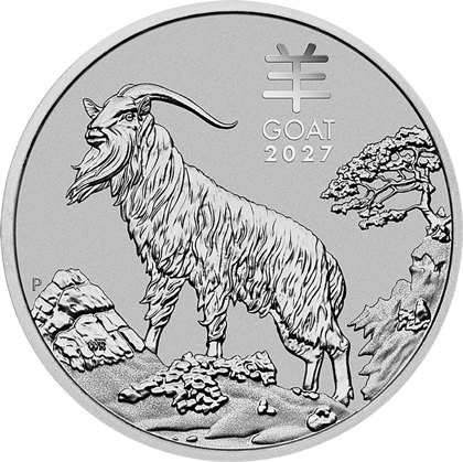 1 ounce platinum Goat 2027 · Goat side
