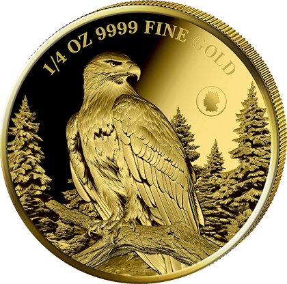 1/4 ounce gold Golden Eagle 2026 Germany Edition · Design side with the golden eagle