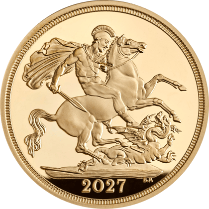 Gold Sovereign 2027 Proof · Side with St George and the dragon