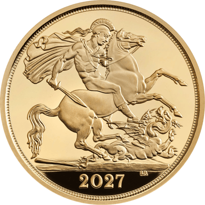 Gold Half Sovereign 2027 Proof · Side with St George and the dragon
