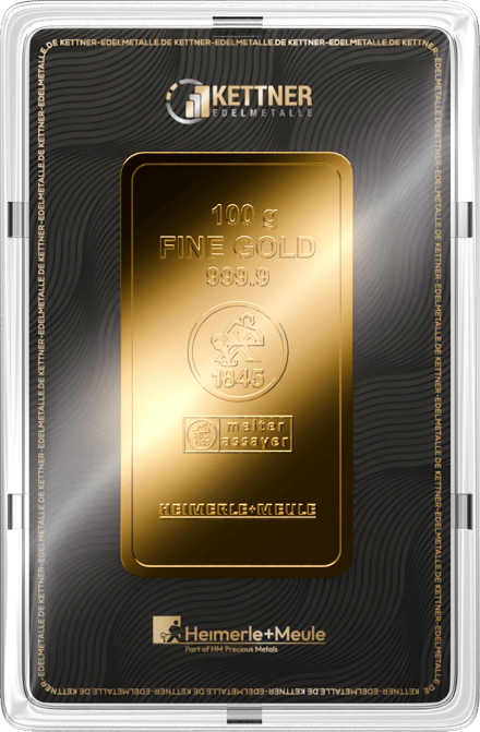 100g Goldbarren Heimerle und Meule