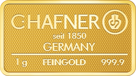 Goldbarren 1 g von C.Hafner