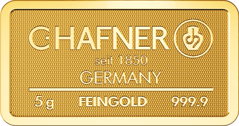 Goldbarren 5 g von C.Hafner