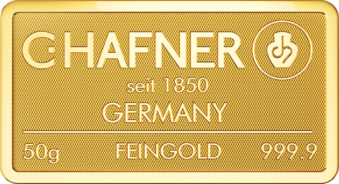 Goldbarren 50 g von C.Hafner