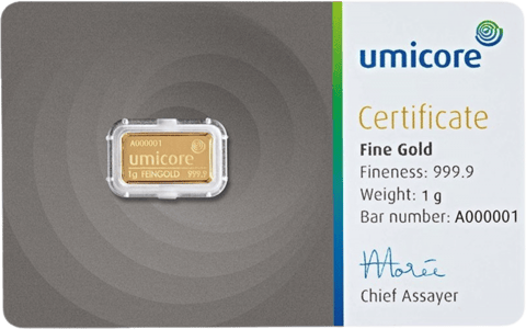 1 g Gold von Umicore