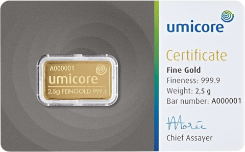 2,5 g Gold von Umicore