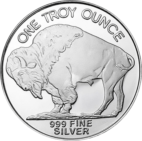 American Buffalo in Silber, Bisonseite