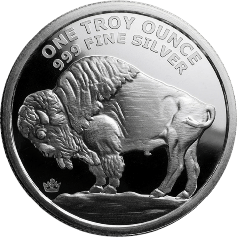 American Buffalo in Silber, Bisonseite