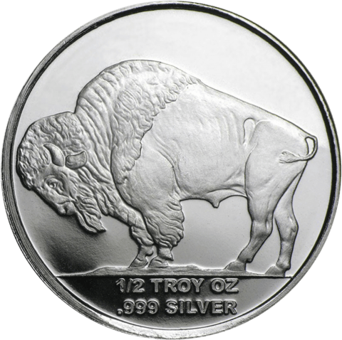 American Buffalo in Silber, Bisonseite