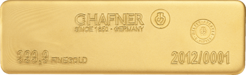 Goldbarren 400 Unzen von C.Hafner