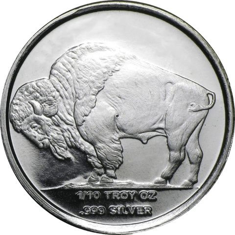 American Buffalo in Silber, Bisonseite