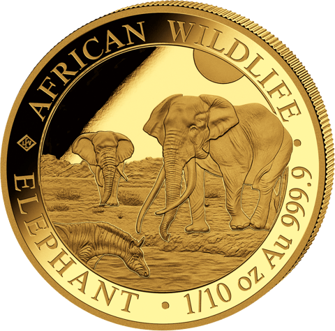 Somalia Elefant, 1/10 Unze, Abbildung