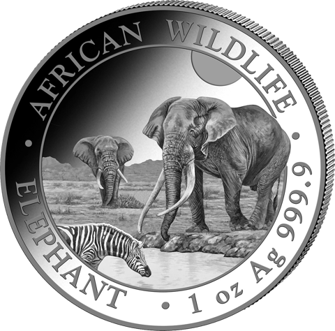 Somalia Elefant, 1 Unze, Abbildung